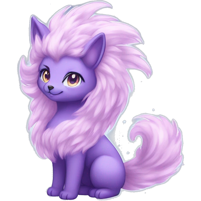 Shiny Sparkly Fluffy Long Mane Kawaii Ethereal Anthro Sona Nebula-Fakemon emoji