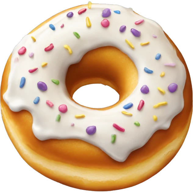 one vanilla donut with vanilla topping  emoji