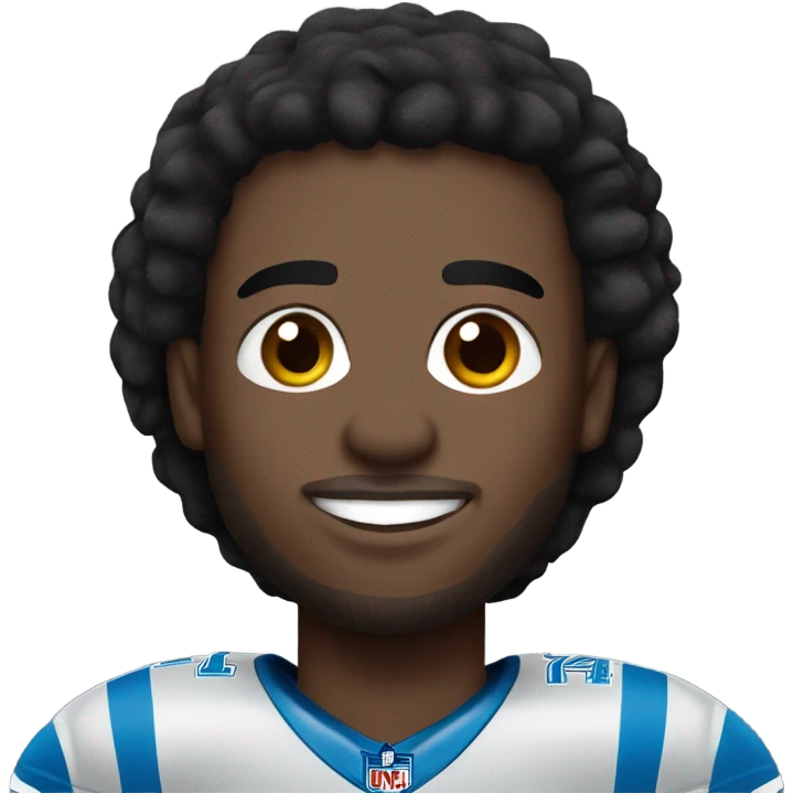 Detroit Lions football player wearing number 14 emoji