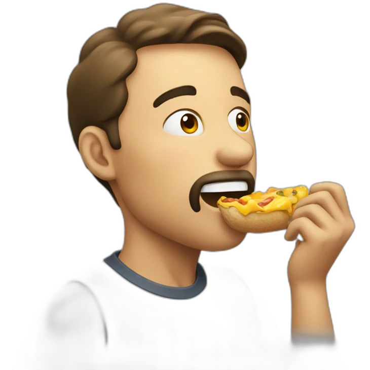 A man eating emoji