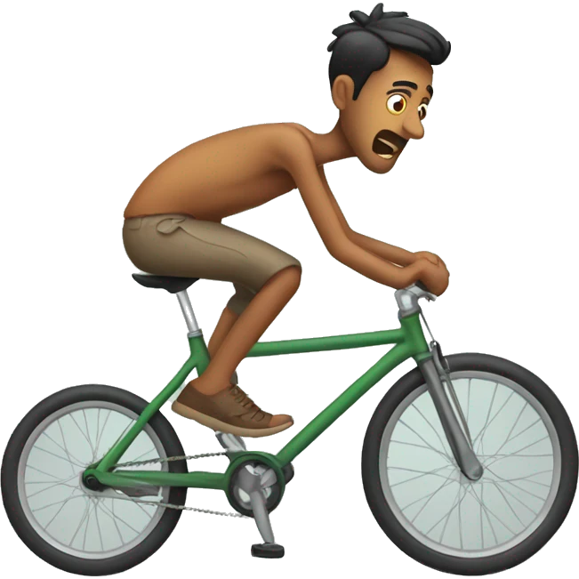 Skinny Indian man falling off bike emoji