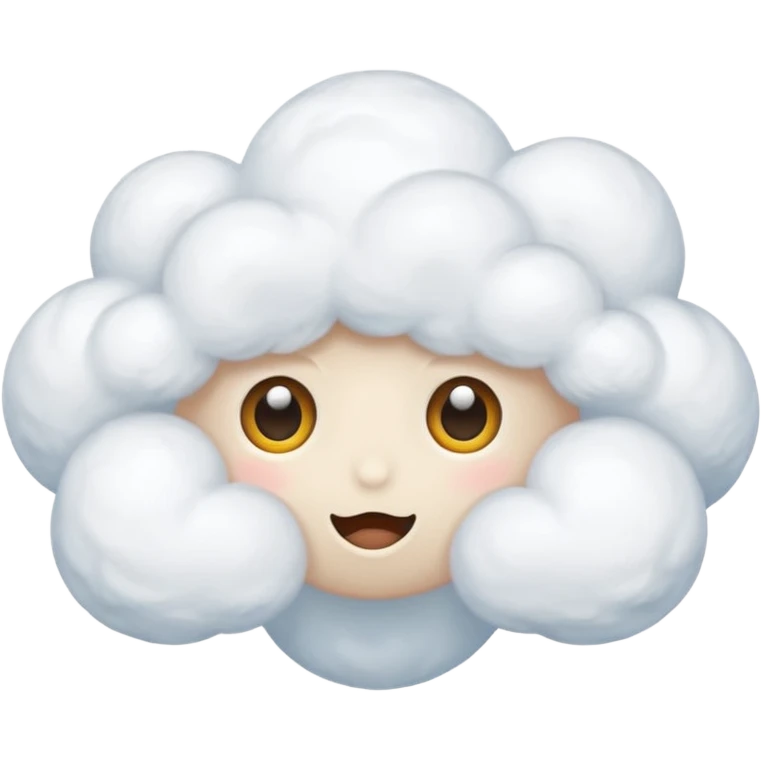 cute White Cloud, eyes,  emoji