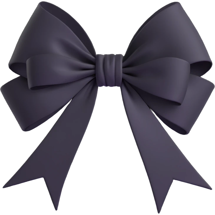 Black white gothic bow effect emoji
