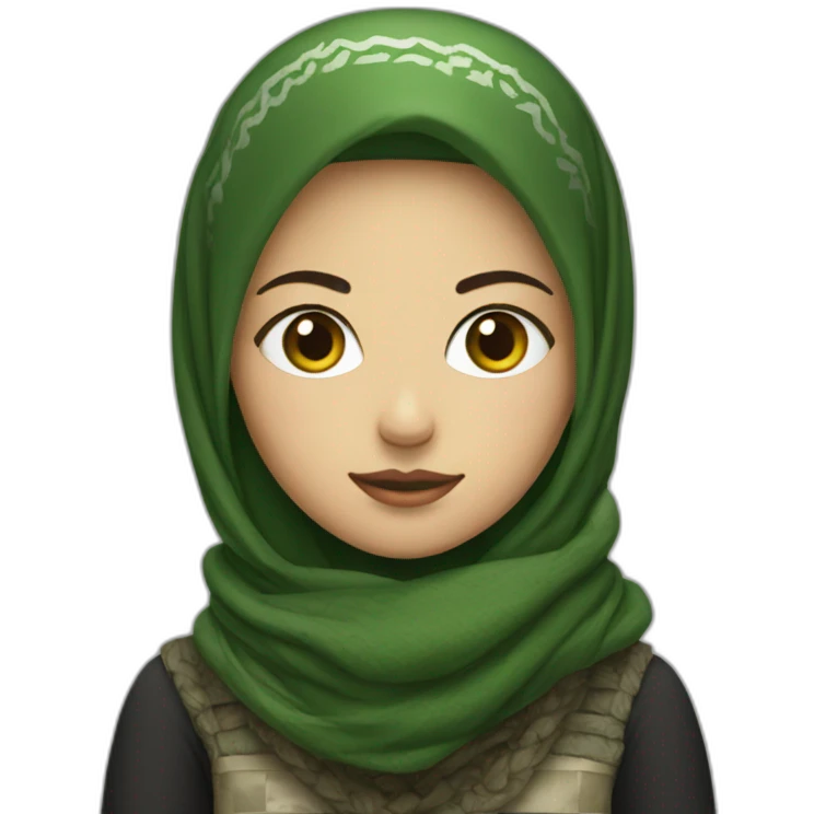 A girl wearing a Palestinian shemagh  emoji