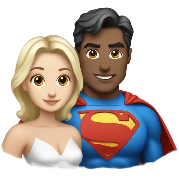 Superman and super woman, white emoji