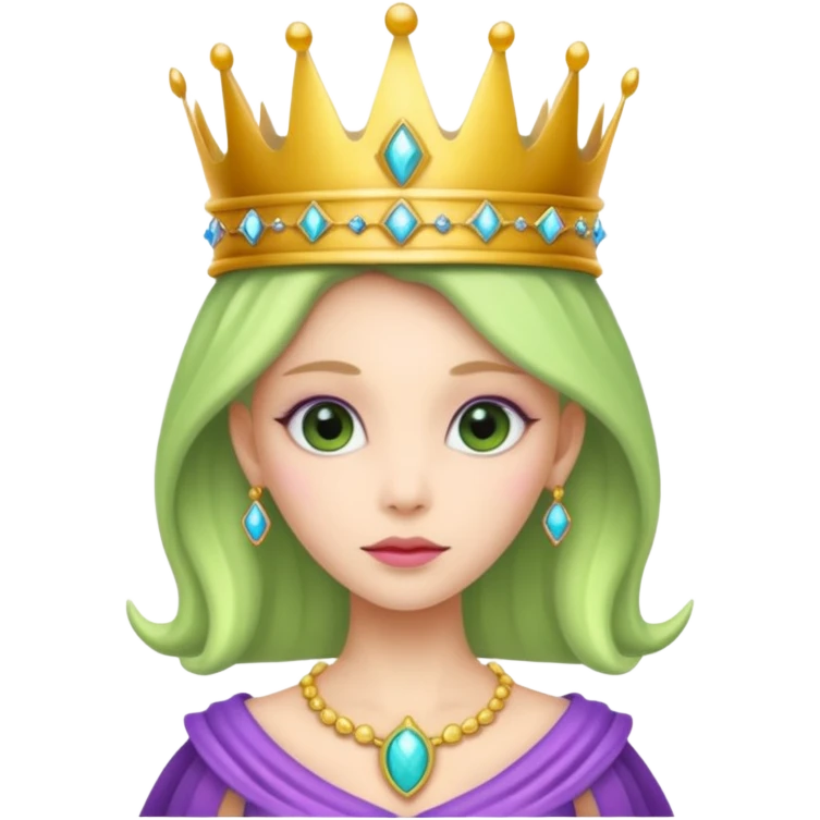 alien princess, bold, crown emoji