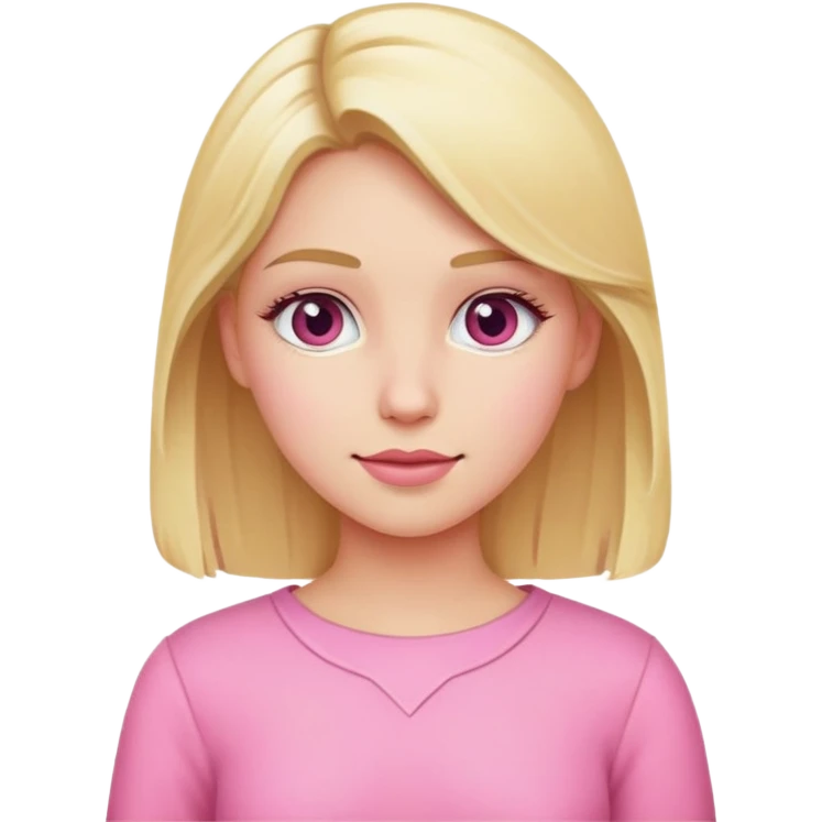 Blonde girl dressed in pink emoji