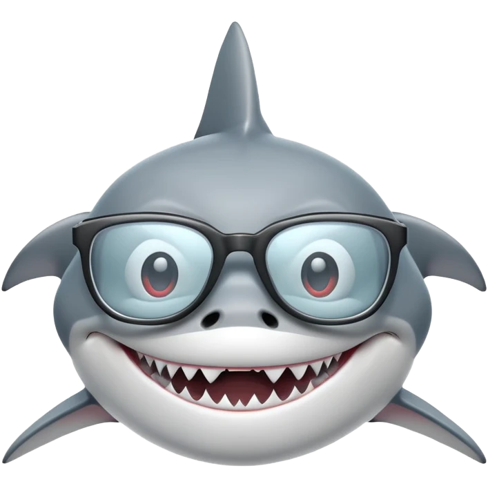 Crea un tiburon con lentes emoji