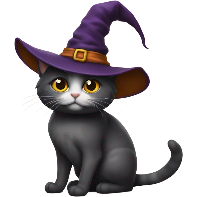 Cat with witch hat emoji