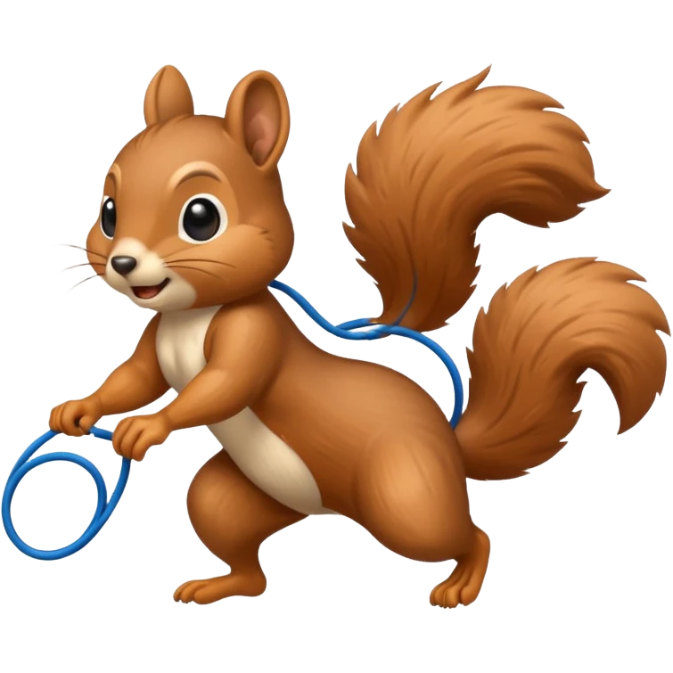 Squirrel jump rope emoji