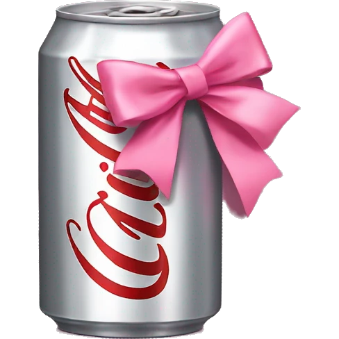 diet coke can with pink bow  emoji