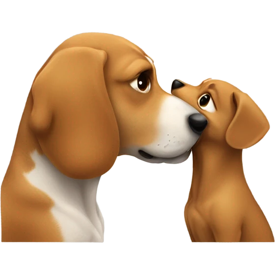 dog kissing a human  emoji