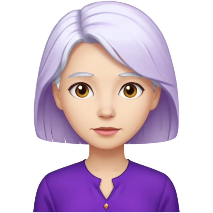 white hair and purple blouse emoji