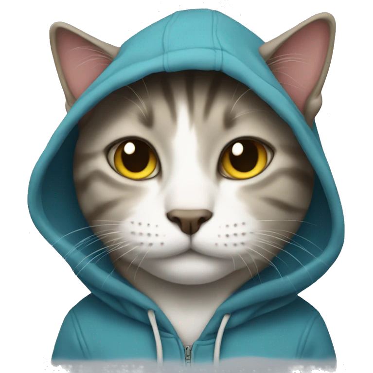Cat wearing a hoodie emoji