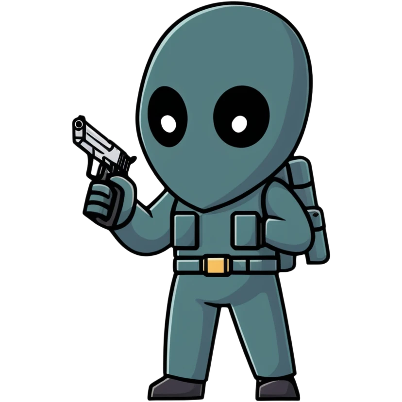 hitman in stealth mode with silenced pistol emoji