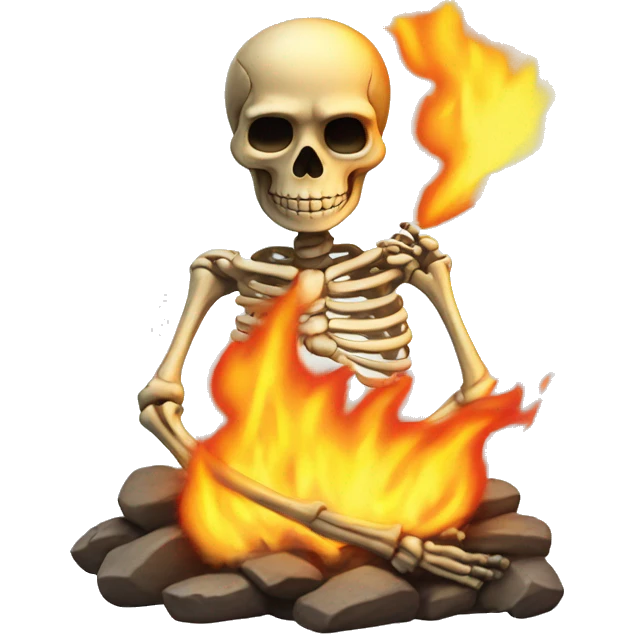 Skeleton with fire emoji