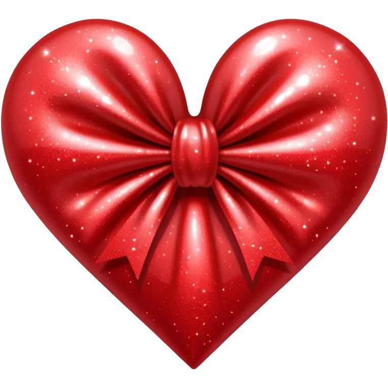red glitter bow heart emoji