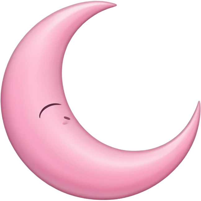 Pink crescent moon emoji