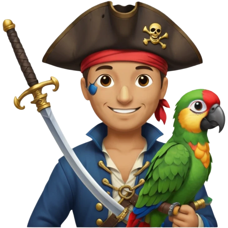 pirate and parrot emoji
