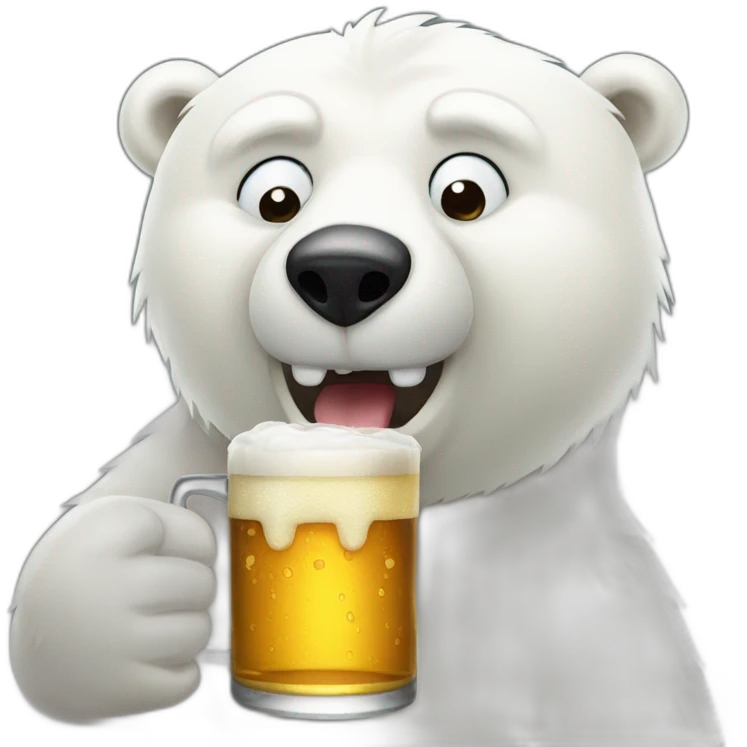  Polar bear drink beer emoji