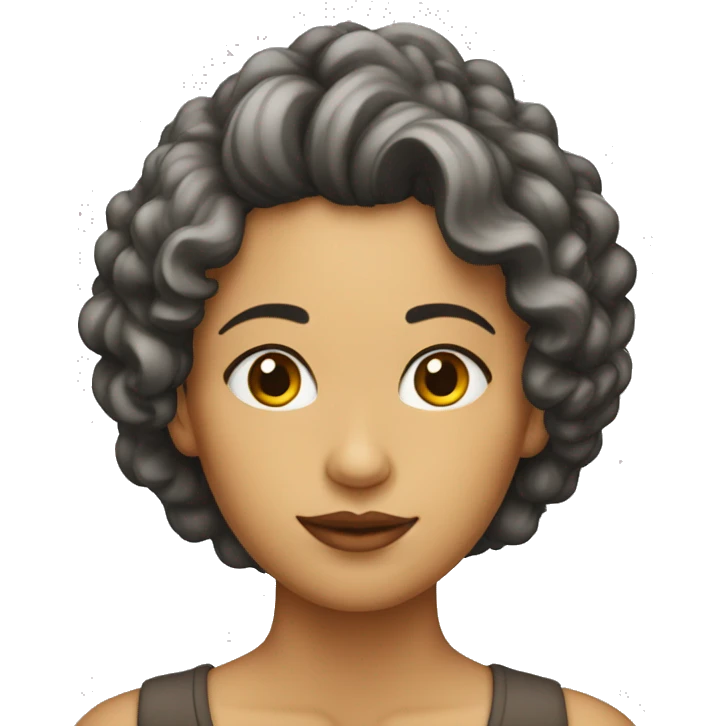 Mujer pelo rizado emoji