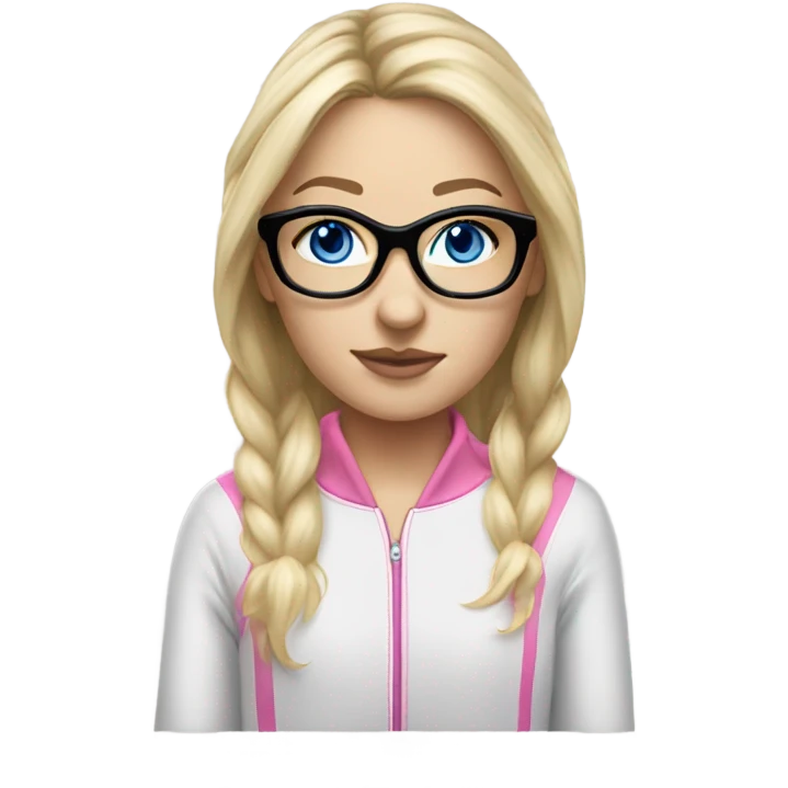 Realistic-fair-haired-white-girl-pink-oversize-tracksuit-black-glasses-blue-eyes emoji