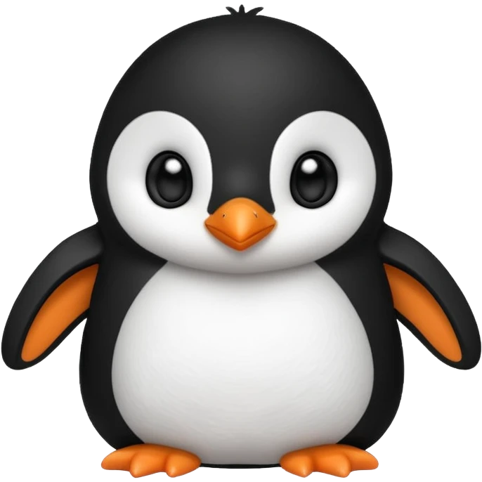 Adorable fluffy baby penguin plushy with the initials YH in its eyes emoji