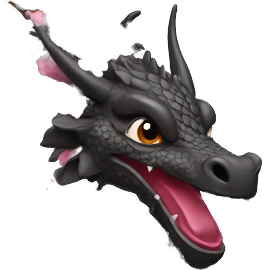 Black Sweet Dragon with Cherry Blossoms emoji