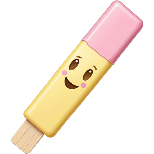 single pastel-colored rectangular gum stick or square tablet with smooth slightly glossy coating, no wrapper, soft lighting, subtle shadows, emoji scale emoji
