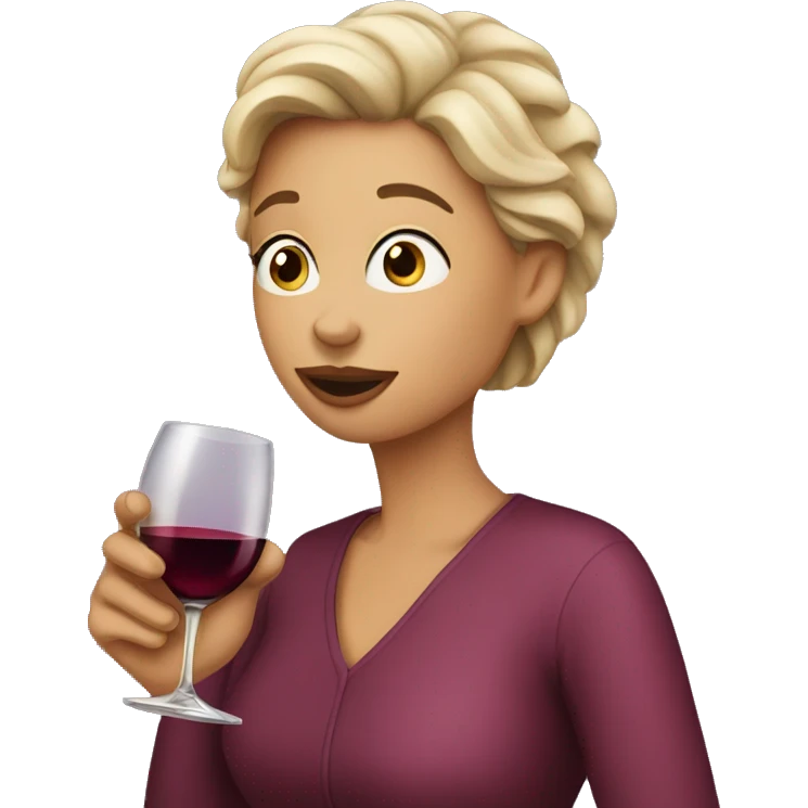 woman drinking last drop of wine emoji