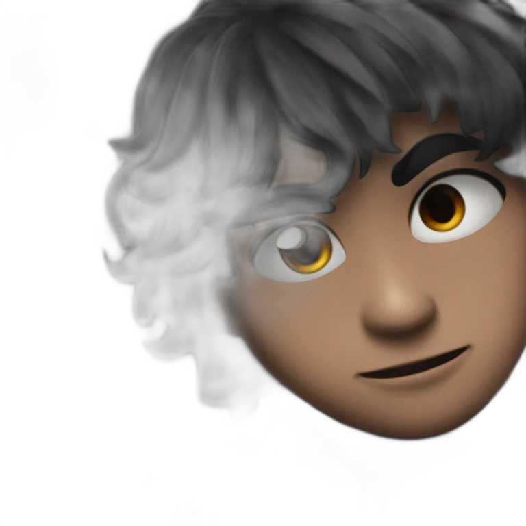 dark haired boy stares boldly. emoji