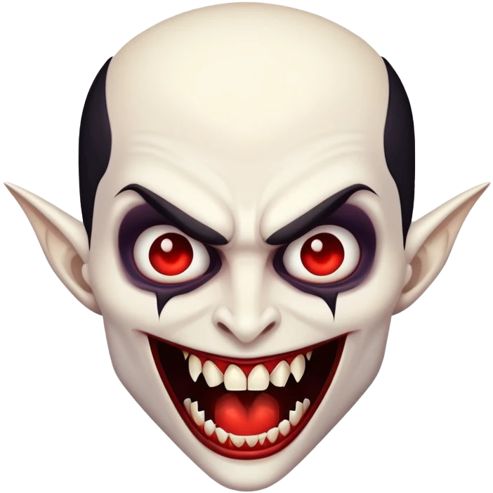 Vampire with large prominent fangs emoji