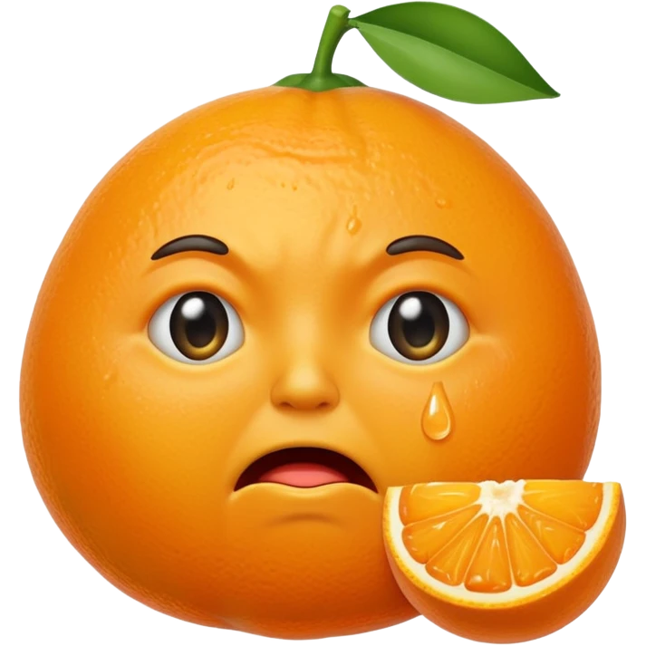Bloated bag of oranges crying emoji