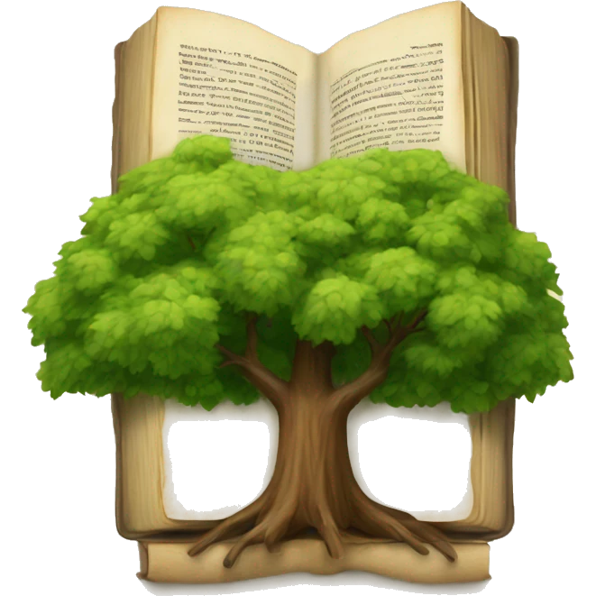 a book with a tree emoji