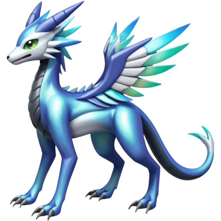 Meloetta-Sergal-Dialga-hybrid-fusion-Fakémon-creature, full body emoji