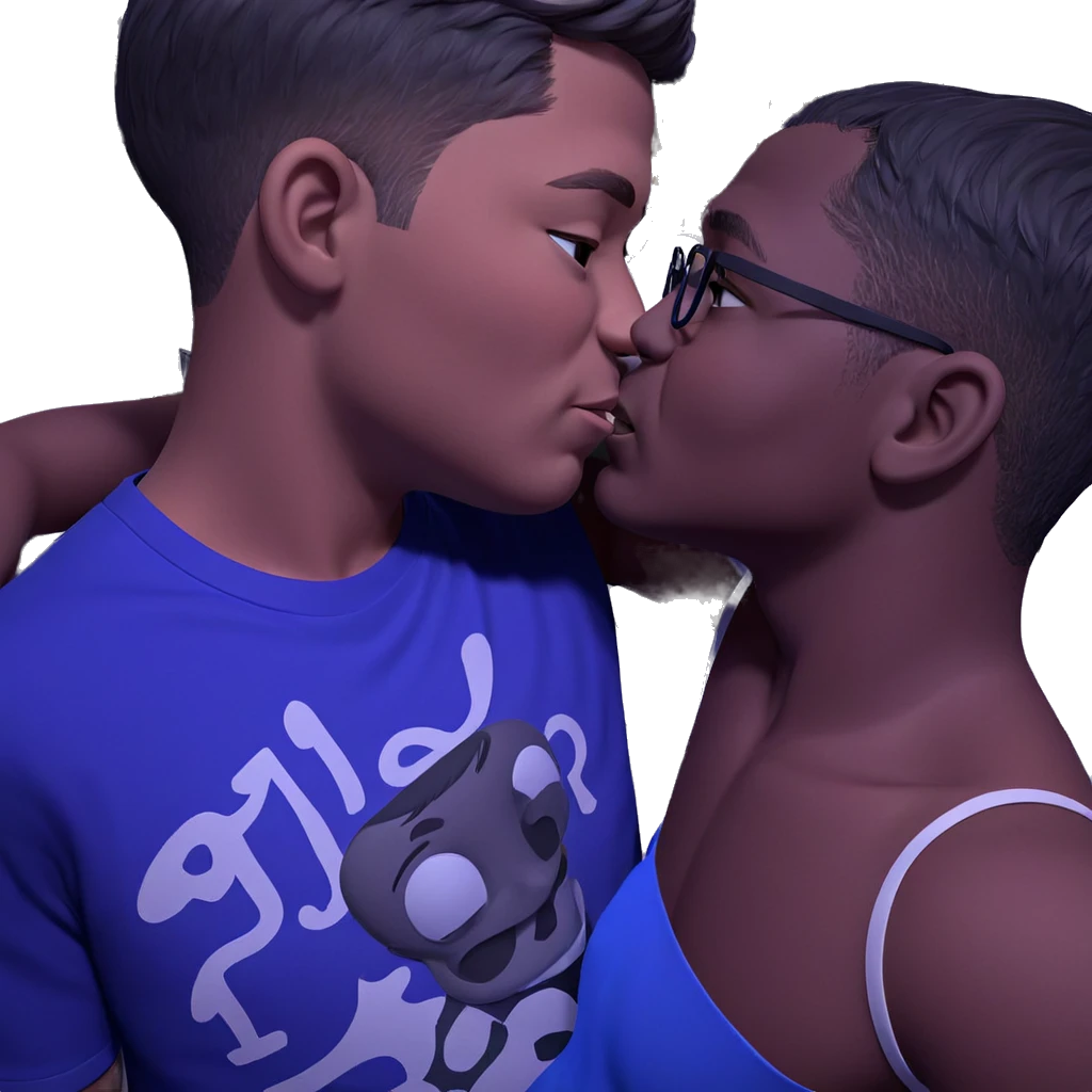 intimate moment between boys emoji