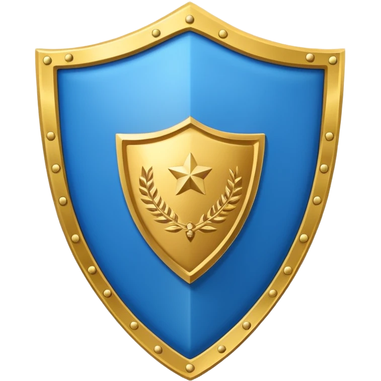 Gold Shield with blue interior and gold banner from Film Studios emoji
