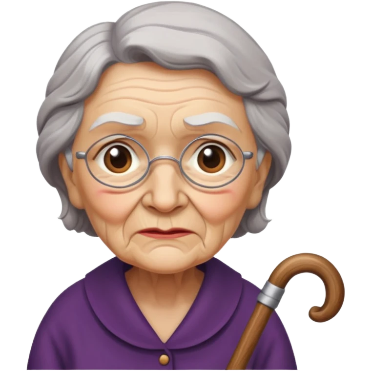 Grandma walking using a cane with a hunchback emoji