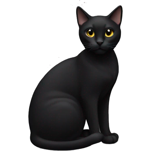 black cat minimalism without body emoji