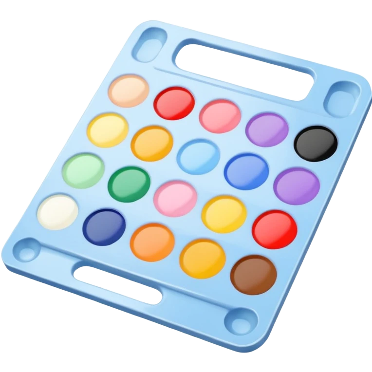 Paint palette filled with light pastel color emoji
