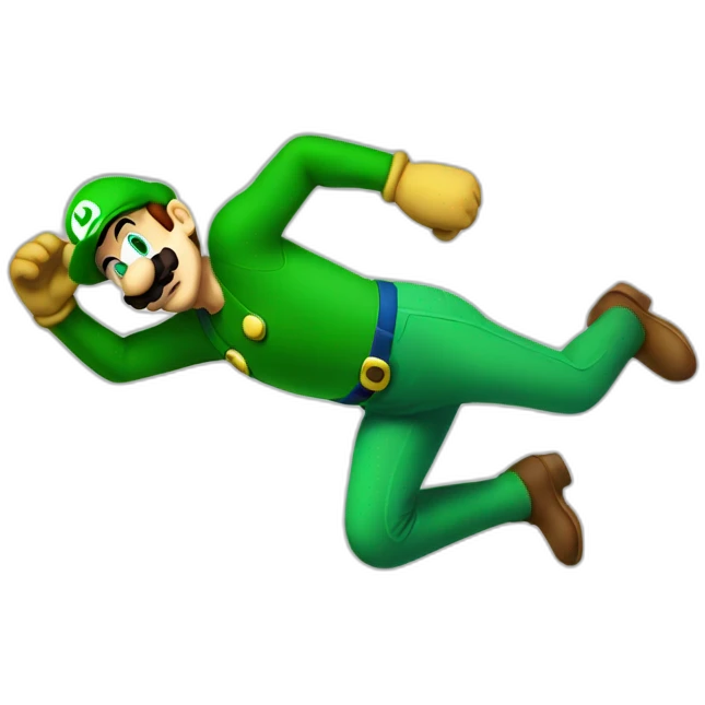 Luigi slipping emoji