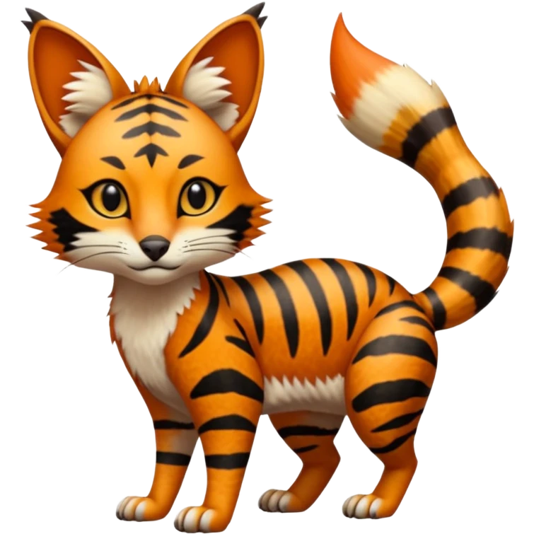 Colorful Soft Smooth Bobcat-Tiger-Numbat-Serval-Genet-Pokémon-Digimon-Fakémon-fusion-hybrid-creature emoji