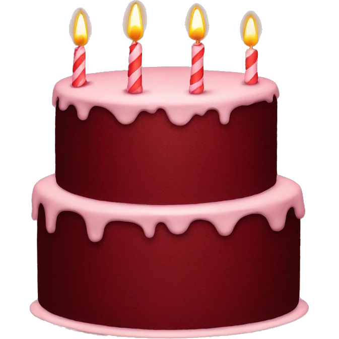 Dark red birthday cake emoji