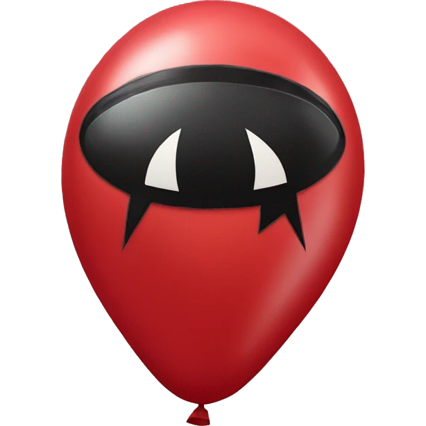 red balloon with black lightning bolt on it emoji