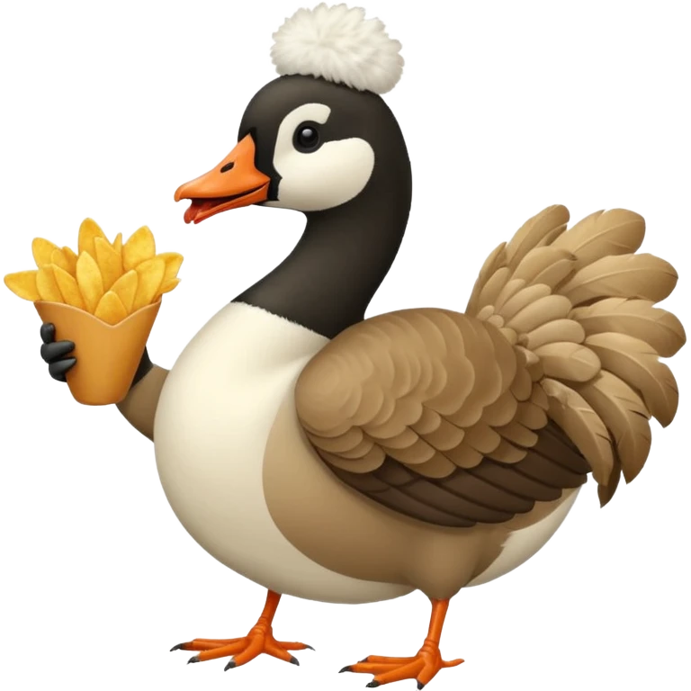 The Canada Goose Is Eating Lots Of Chips In Thanksgiving Day Meal emoji