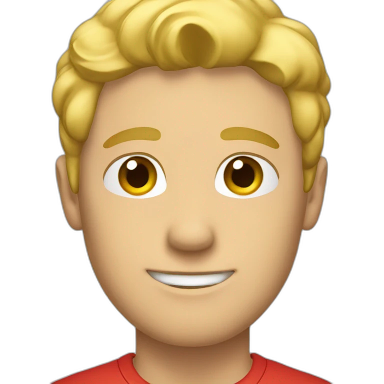 blond guy with red t-shirt emoji