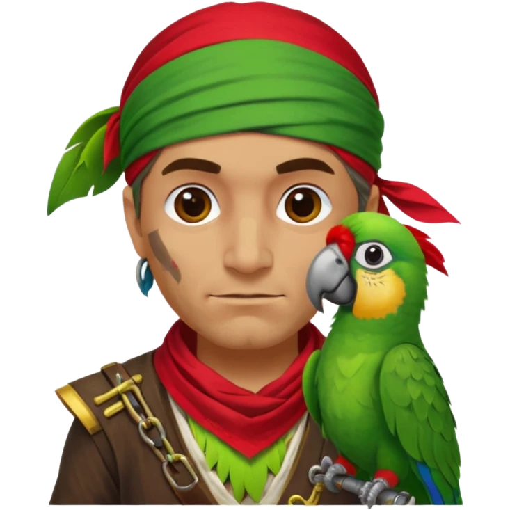 pirate and parrot emoji