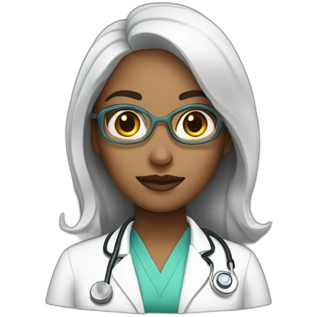 Woman doctor white skin emoji