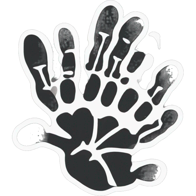 black traditional handprint  emoji