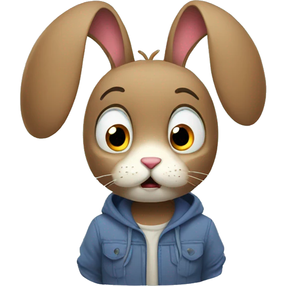 an anxious rabbit emoji